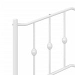 ZNTS Metal Bed Frame without Mattress with Footboard White 107x203cm 373852