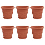 Plant Pots 6 pcs Brick Red 34 x 28 cm Plastic 3403273