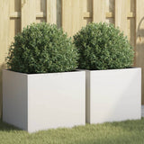 Planters 2 pcs White 42x40x39 cm Steel 841550