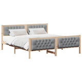 Bed Frame Light Grey 160 x 200 cm Solid Pine Wood 3394278