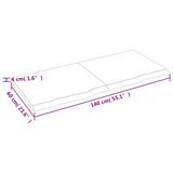 Wall Shelf 140x60x cm Untreated Solid Wood Oak 363586
