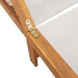 Sun Lounger Grey Solid Wood Acacia and Textilene 4008413