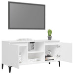 TV Cabinet with Metal Legs White 103.5x35x50 cm 805968