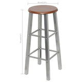 Bar Stools 4 pcs Silver and Brown MDF 277174