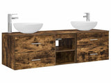 Bathroom Cabinet Set 3 pcs Smoked Oak 49.5 x 35 x 63 cm 3405791