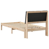 Bed frame Brown and black 90 x 190 cm Solid pine wood 878786
