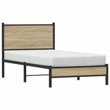 Metal Bed Frame without Mattress Sonoma Oak 90x190 cm Single 4007860