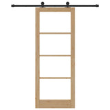Sliding Door ORKDAL Natural and Black 83 x 211 cm 3331999