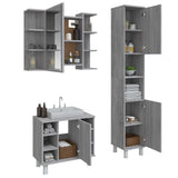 ZNTS 3 Piece Bathroom Cabinet Set Grey Sonoma Engineered Wood 3187607