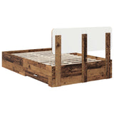 Bed Frame with Headboard Old Wood 120 x 200 cm Engineered Wood 3412398