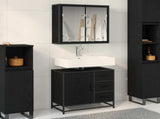 Bathroom Furniture Set 2 pcs Black oak Engineered wood 3402322