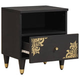 Bedside Cabinet 2 pcs Black 40 x 33 x 46 cm Solid Mango Wood 4018815