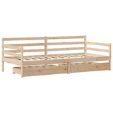 Daybed with Drawers without Mattress 90x190 cm Single Solid Wood 3302061
