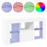 Corner LED TV Cabinet White 100 x 40 x 50 cm Engineered Wood 889795