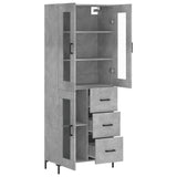 Highboard Concrete Grey 69.5x34x180 cm Engineered Wood 3198597