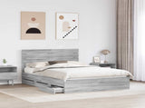 Bed Frame with Drawer Grey Sonoma 150 x 200 cm Engineer Wood 3411498