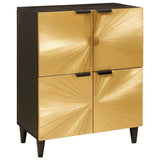 Side Cabinet Black and Gold 60 x 33.5 x 75 cm Solid Mango Wood 4017854