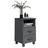 Bedside Cabinet HAMAR Dark Grey 40x35x62 cm Solid Wood Pine 340414