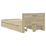 Bed Frame with Headboard without Mattress Sonoma Oak 75x190 cm Small Single 3295620