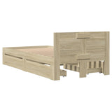 Bed Frame with Headboard without Mattress Sonoma Oak 100x200 cm 3295578