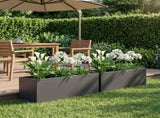 Garden Planter 2 pcs Black 60 x 20 x 20 cm Cold-rolled Steel 8005149