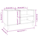 Record Cabinet Smoked Oak 84.5x38x48 cm Engineered Wood 831946