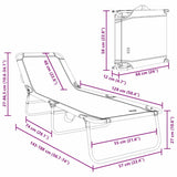 Folding Sun Lounger Folding Grey 188 x 57 x 86.5 cm Polyester 42003143