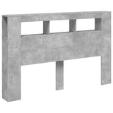 LED Headboard Concrete Grey 160x18.5x103.5 cm Engineered Wood 837354