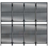 Room Divider 4 Panels Black Poly Rattan 365376
