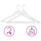 100 pcs Clothes Hanger Set Non-slip White Hardwood 289916