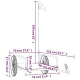 Bike Trailer Black 135x70x37 cm Iron 94203