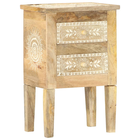 ZNTS Hand Painted bedside Cabinet 40x30x60 cm Solid Mango Wood 286161