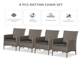 Set of Four Rattan Armchairs, with Cushions - Grey T3398P323963