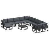 Garden Sofa Set 12 pcs Black Metal 3378941