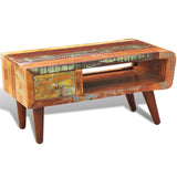 Coffee Table with Curved Edge 1 Drawer Reclaimed Wood 241008