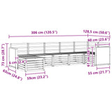 Sectional Sofa Set 6 pcs Natural Solid Acacia Wood 3384620