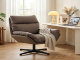 Accent Chair with 360 Swivel Armchair for Living Room with Padded Cushion Dark Brown T3398P550273