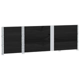 Pallet Collars 3 pcs Black 150x50 cm Solid Wood Pine 3295379
