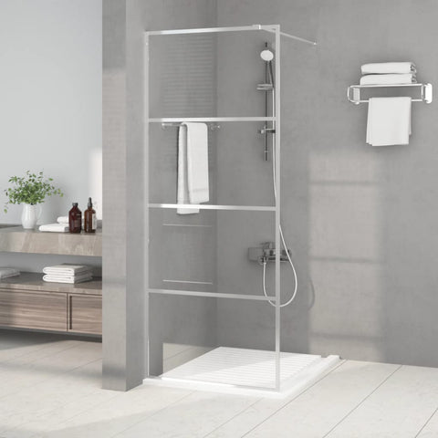 Walk-in Shower Wall Silver 80x195 cm Clear ESG Glass 152135