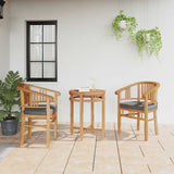 Chair with Cushion 2 pcs Brown 63 x 58 x 89 cm Solid Teak Wood 42008385