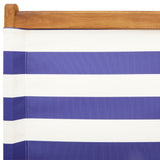 Garden Chairs 2 pcs Blue and white Solid Wood Acacia and Fabric 367695