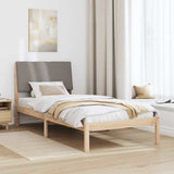 Bed frame Brown and taupe 90 x 190 cm Solid pine wood 878787