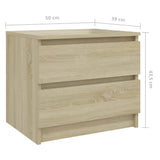 Bed Cabinet Set of 2 Sonoma oak Engineered wood Standard 806200