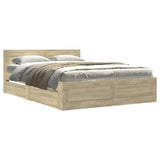 Bed Frame with Headboard without Mattress Sonoma Oak 140x190 cm 3295592