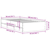 Bed Frame with Drawers without Mattress Concrete Grey 90x190 cm Single 3207325