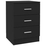 ZNTS Bedside Cabinet Black 38x35x56 cm Engineered Wood 800452