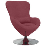 Egg Chair Wine Red 63 x 73 x 90 cm Fabric 42002739