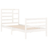 Bed Frame without Mattress White Solid Wood 90x200 cm 3105846