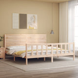 Bed Frame without Mattress Super King Size Solid Wood Pine 3193221
