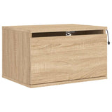 Wall-mounted Bedside Cabinets with LED Lights 2 pcs Sonoma Oak 836831